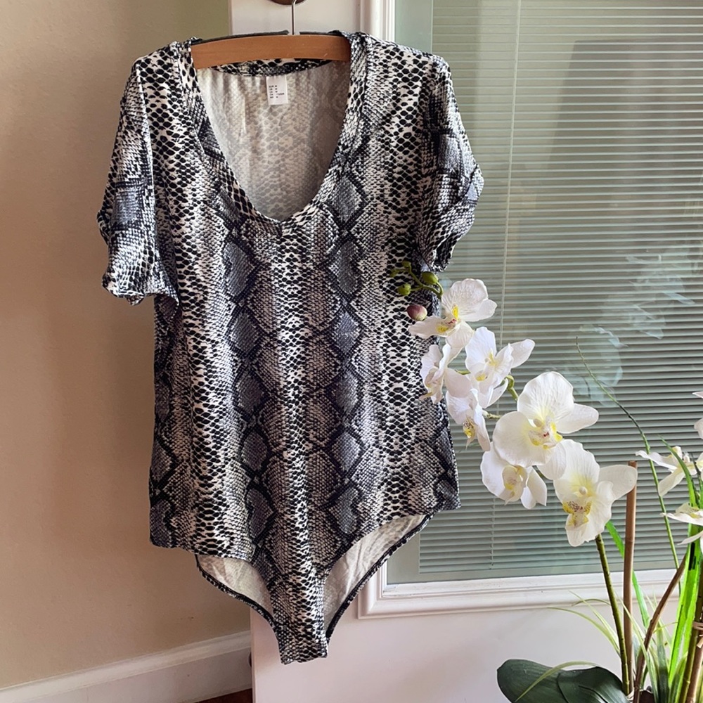 Snake print body suit